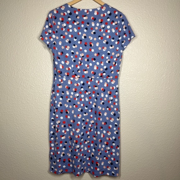 Boden Dress Emory Jersey Sheath Periwinkle Blue Polka Dot Women's Size 8R - Picture 4 of 7